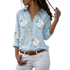Women's Blouse Shirt Casual Tops Elegant Chiffon Top