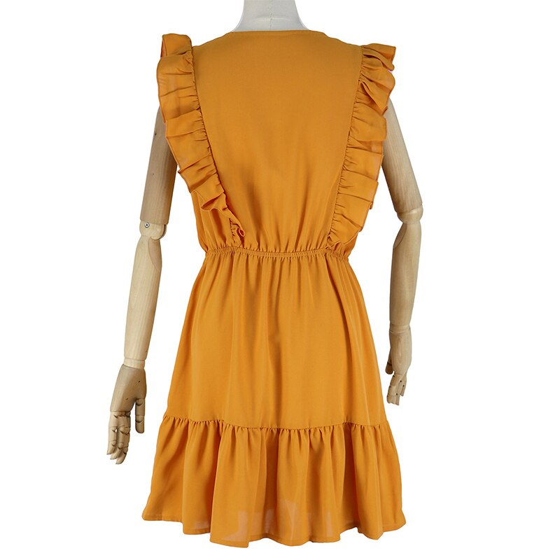 Ruffle Off The Shoulder High Waist Summer Dress