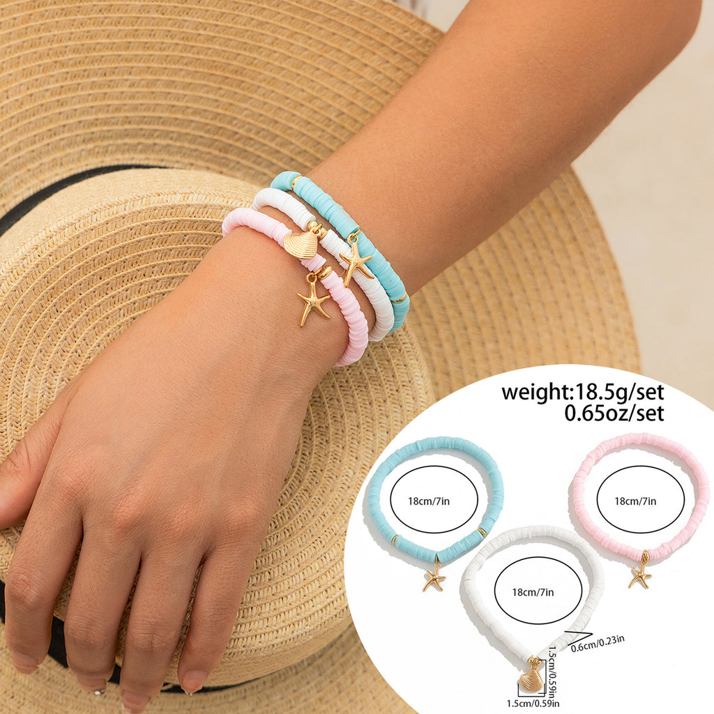 Ocean Wind Shell Turquoise Multi layer Necklace Beach Sea Star Bead Necklace Accessories Female