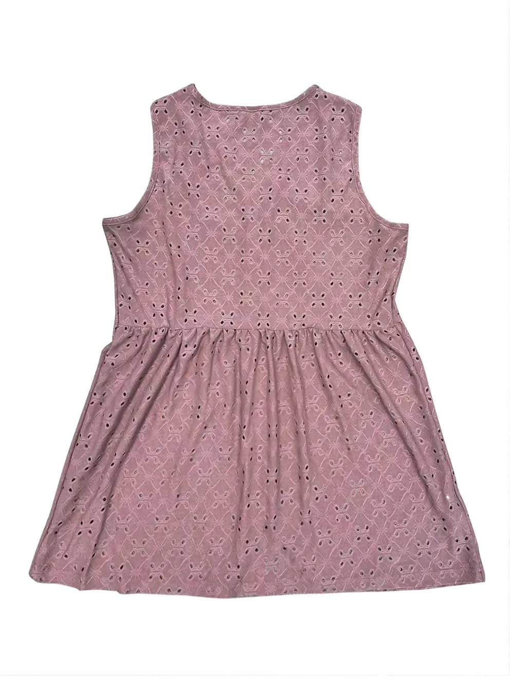 Women's Eyelet Button Up V-Neck Tank Top