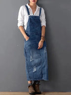 Cowgirl Overall Bib Dress with holes and straps