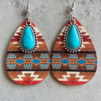 Women's Earrings Turquoise Pendant Retro Ethnic Fashion Earrings Western Bohemian
