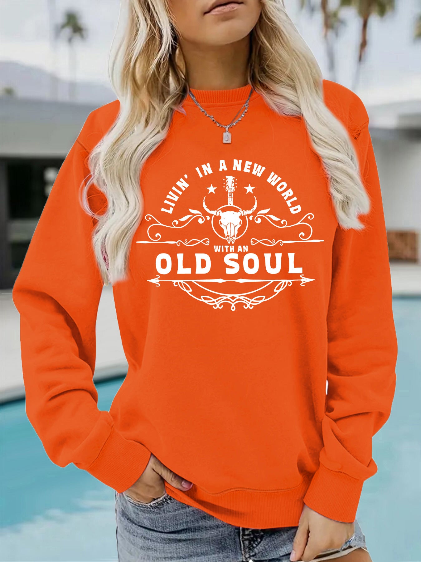 Western Country Music Pattern Printed Hoodie Sweatshirt