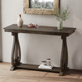 48-Inch Rustic Vintage Console Table --- Farmhouse Style Entryway Table with Open Shelf and Sturdy Construction (Walnut)