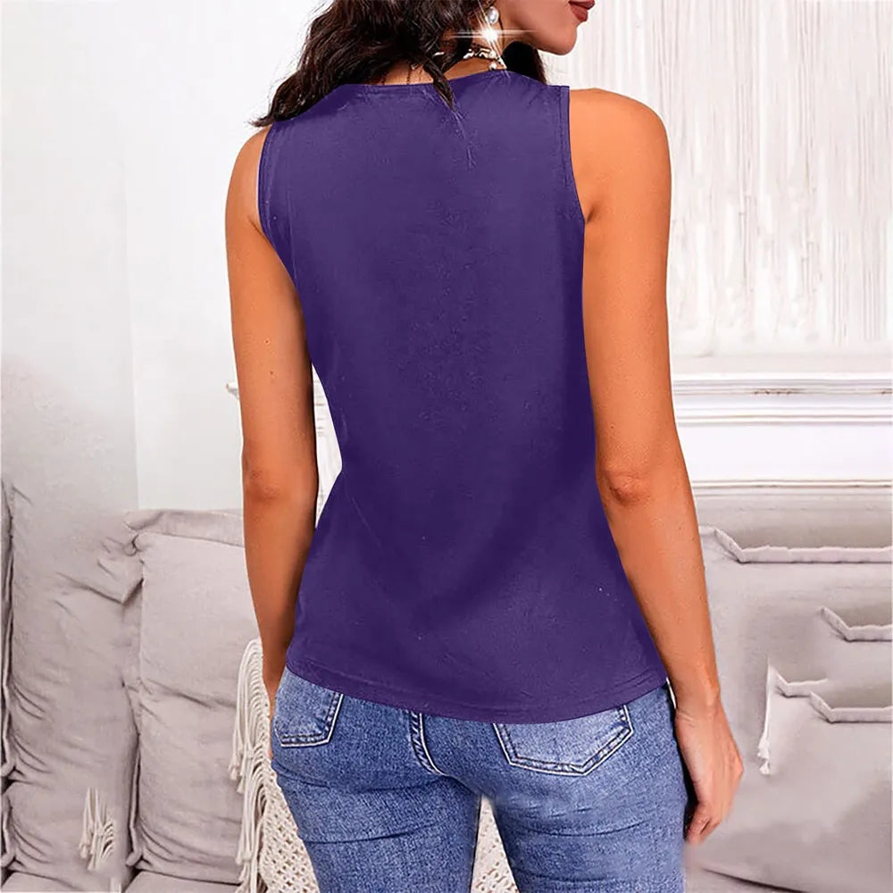 Women's V-Neck Wide Strap Tank