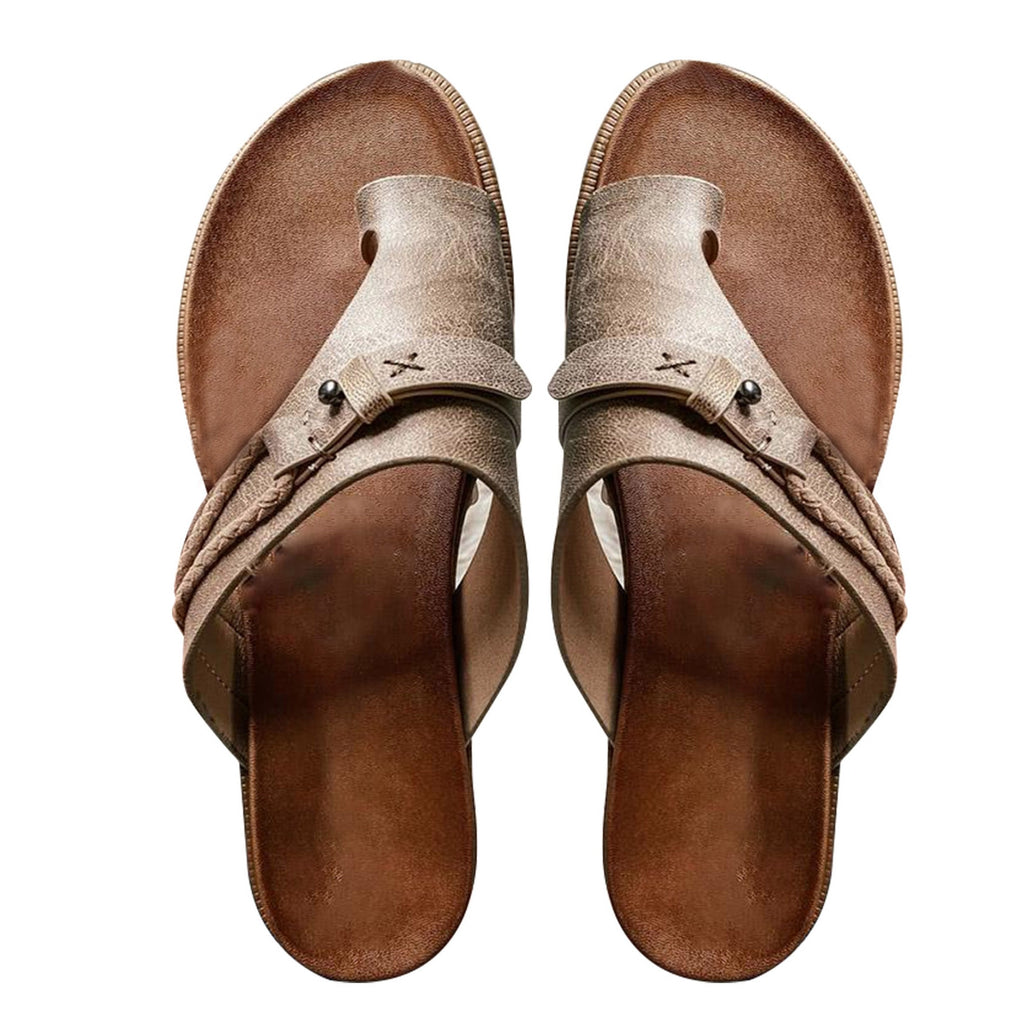 Large Slipper Sandals Summer Flat Bottom Retro Sandals