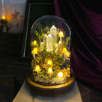 Handmade Mushroom Lamp with Preserved Flowers – Nightlight, Ready-Made Handcrafted item, no returns or exchanges