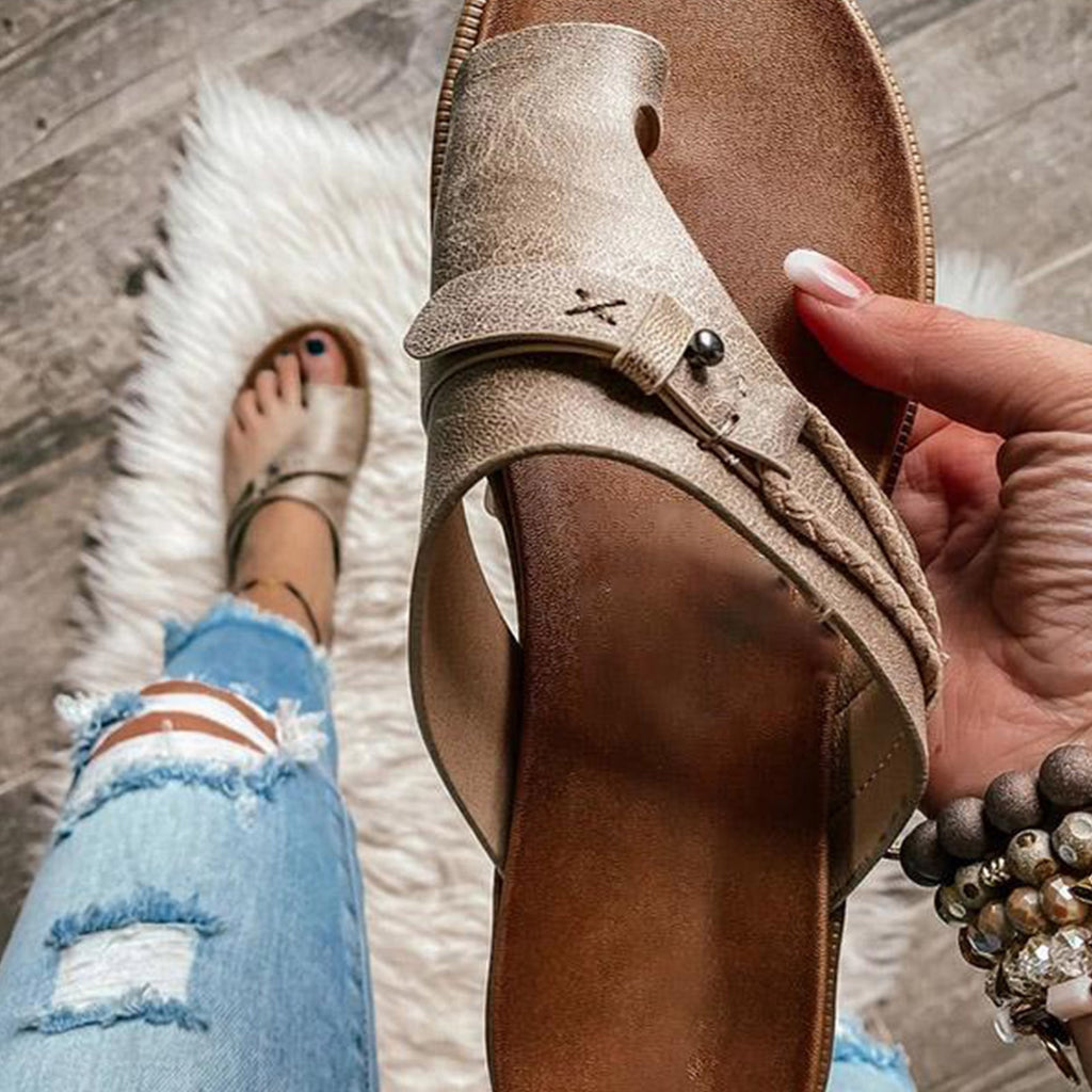 Large Slipper Sandals Summer Flat Bottom Retro Sandals