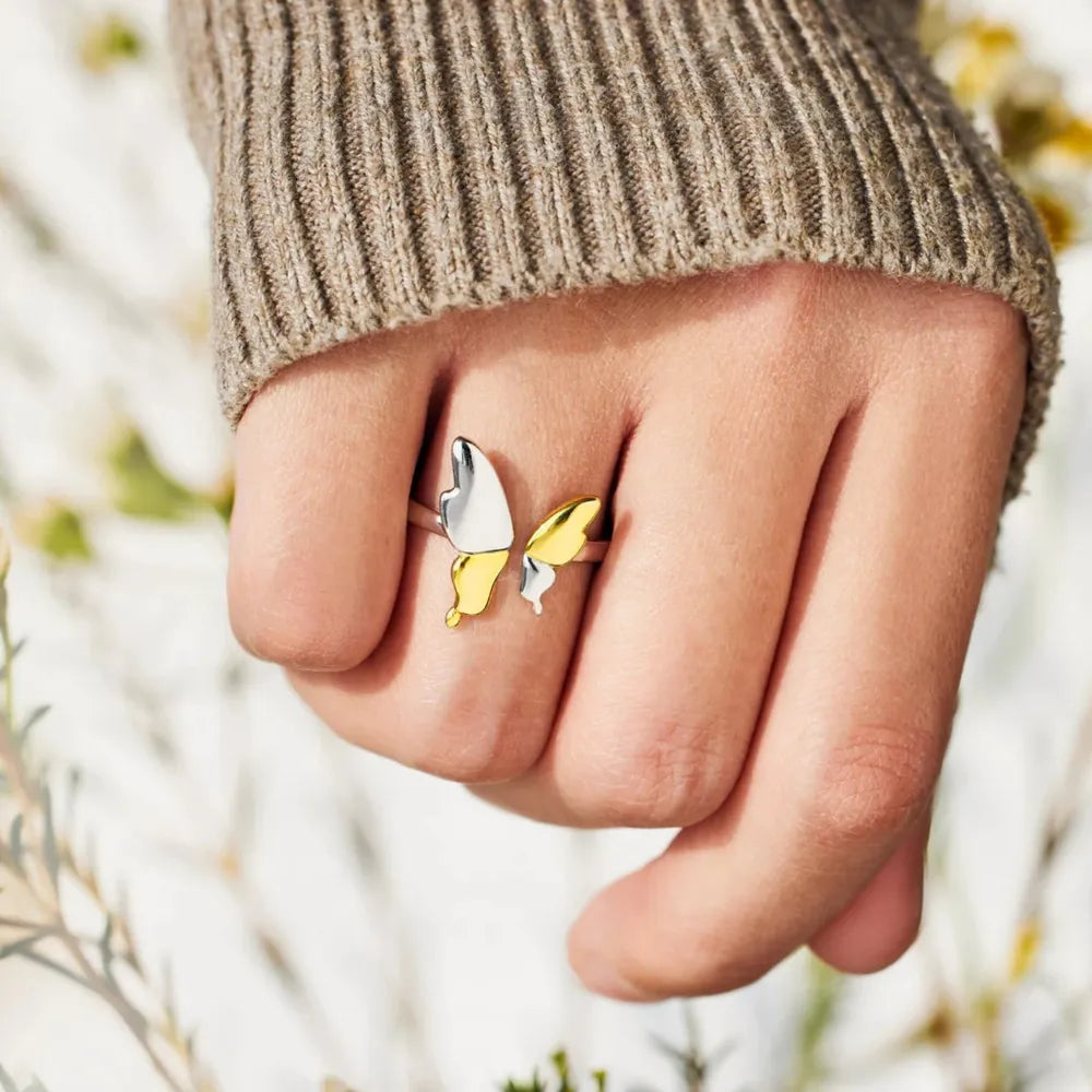 Women's 925 Sterling Silver Butterfly Ring