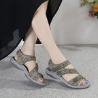 Women's sandals with Velcro with pattern