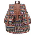 Women's Bohemian Vintage Backpack Drawstring Rucksack Bag