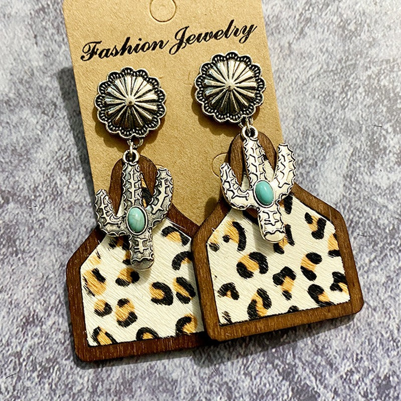 Western Bohemian Genuine Leather Cowhide Earrings