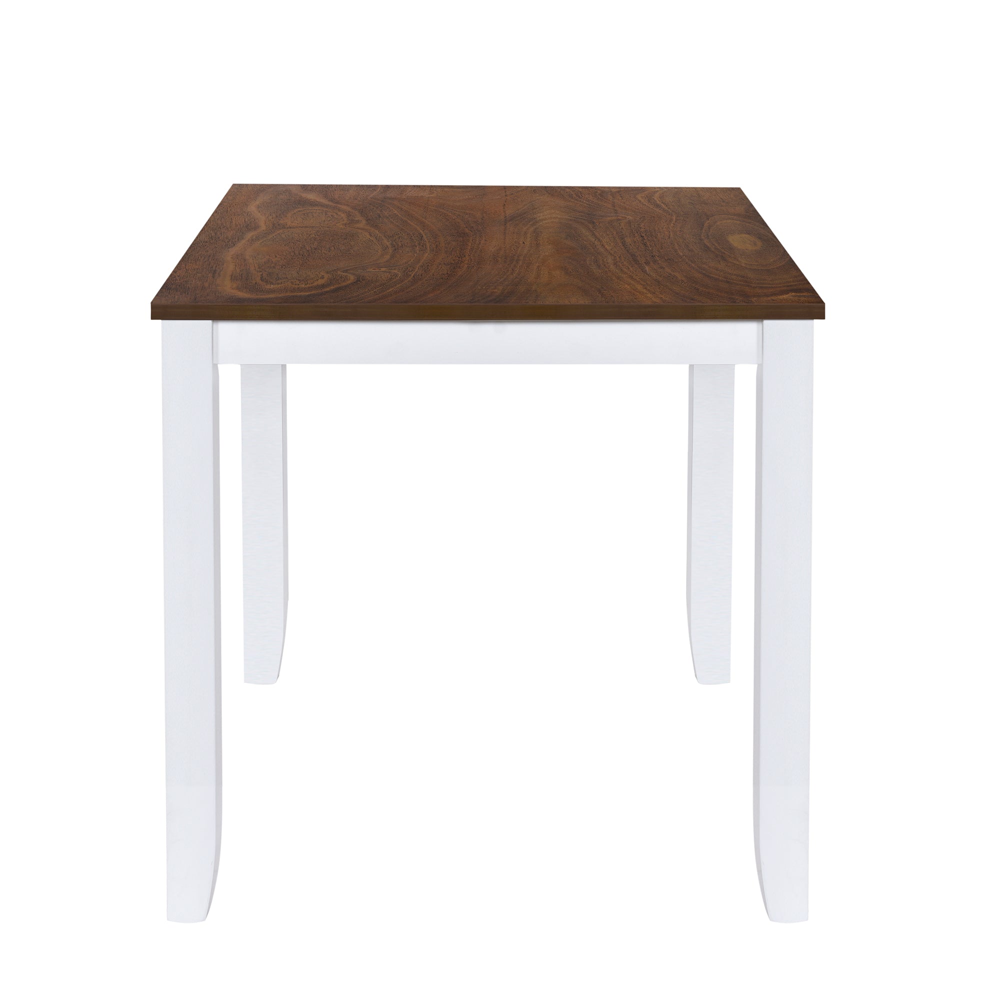 Rustic Minimalist Wood 5-Piece Dining Table Set with 4 X-Back Chairs for Small Places  White