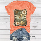 Dragonfly printed short sleeved t-shirt for women