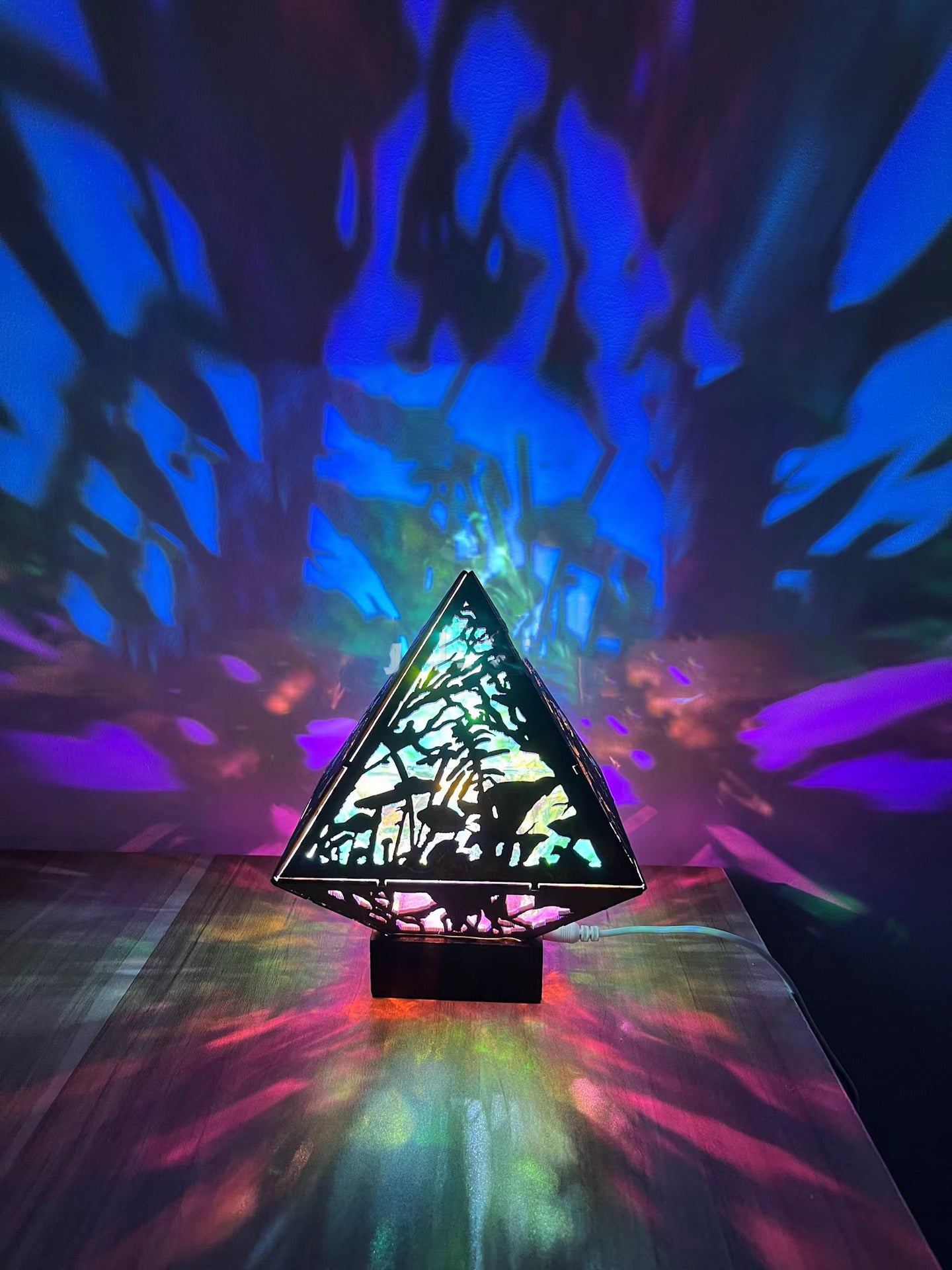 Floor Lamp- Bohemian Light Spot Diamond Light Hollow Bohemian Colorful Lights