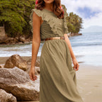Women's French Ruffle Collar Bohemian Dress