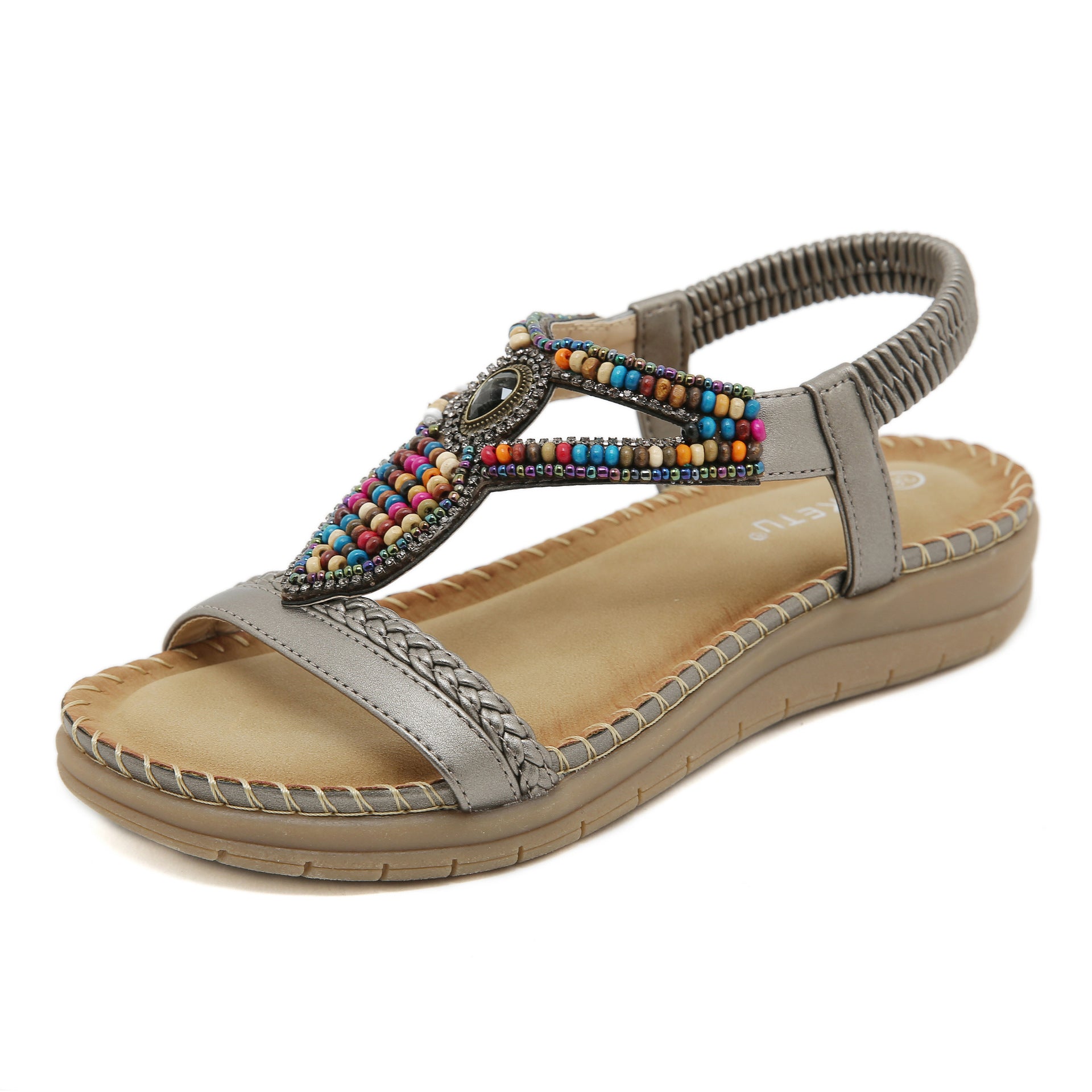 Sandals Bohemian rhinestone comfortable round head plus size