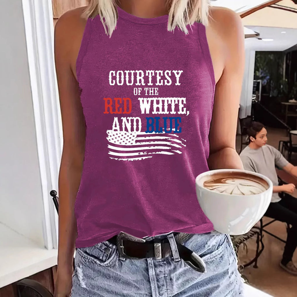 Patriotic printed women's vest