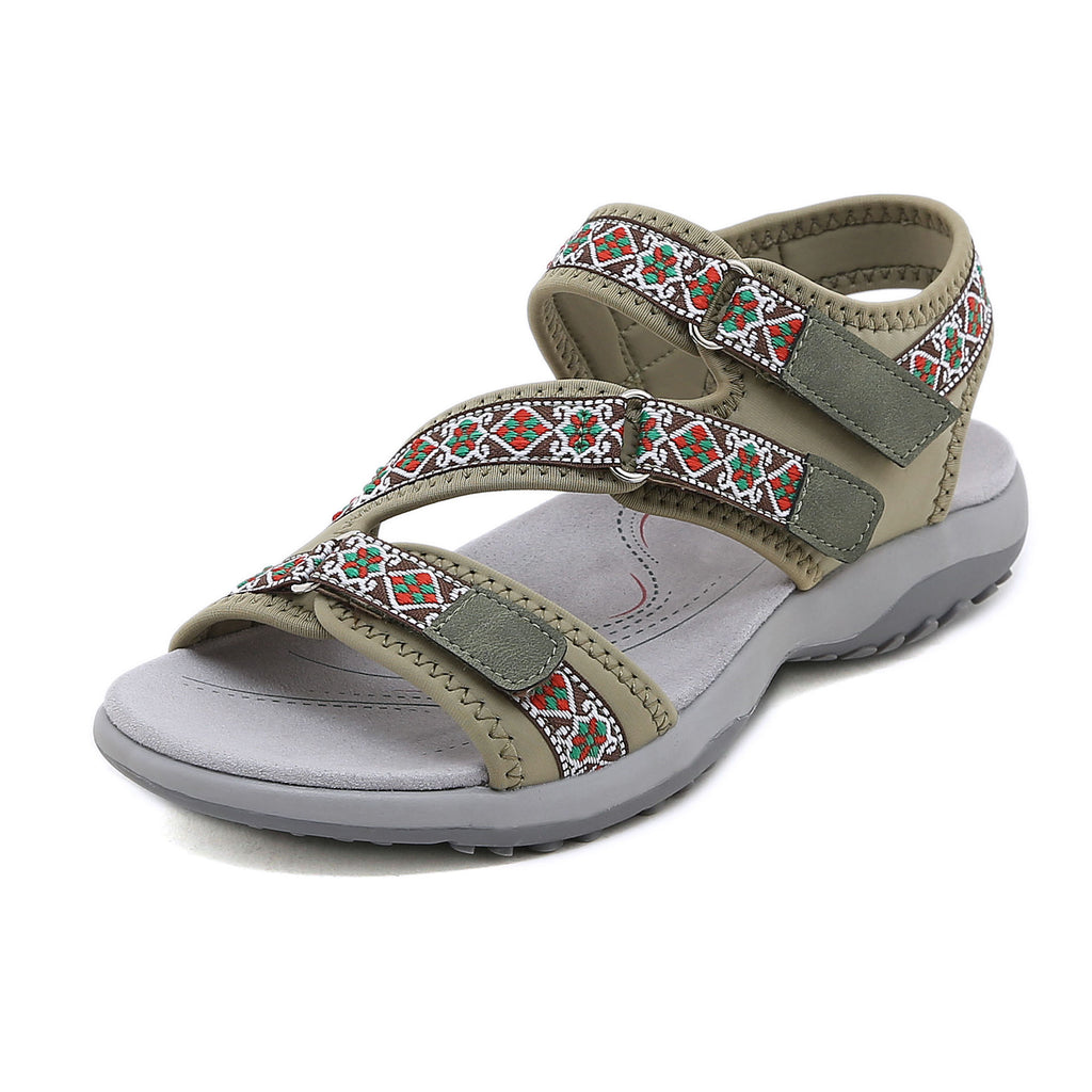 Women's sandals with Velcro with pattern
