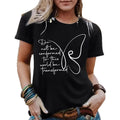 Women's Butterfly round neck short sleeved  T-shirt
