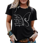Women's Butterfly round neck short sleeved  T-shirt