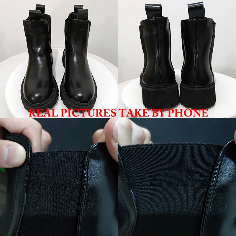 Fashion Women's Chelsea Boots Spring Autumn Waterproof Non-slip Platform Ankle Boots Women Slip on Thick Sole Booties