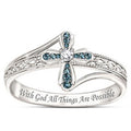 Women's Cross shaped ring with creative hollowed out diamond inlay jewelry