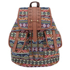 Women's Bohemian Vintage Backpack Drawstring Rucksack Bag