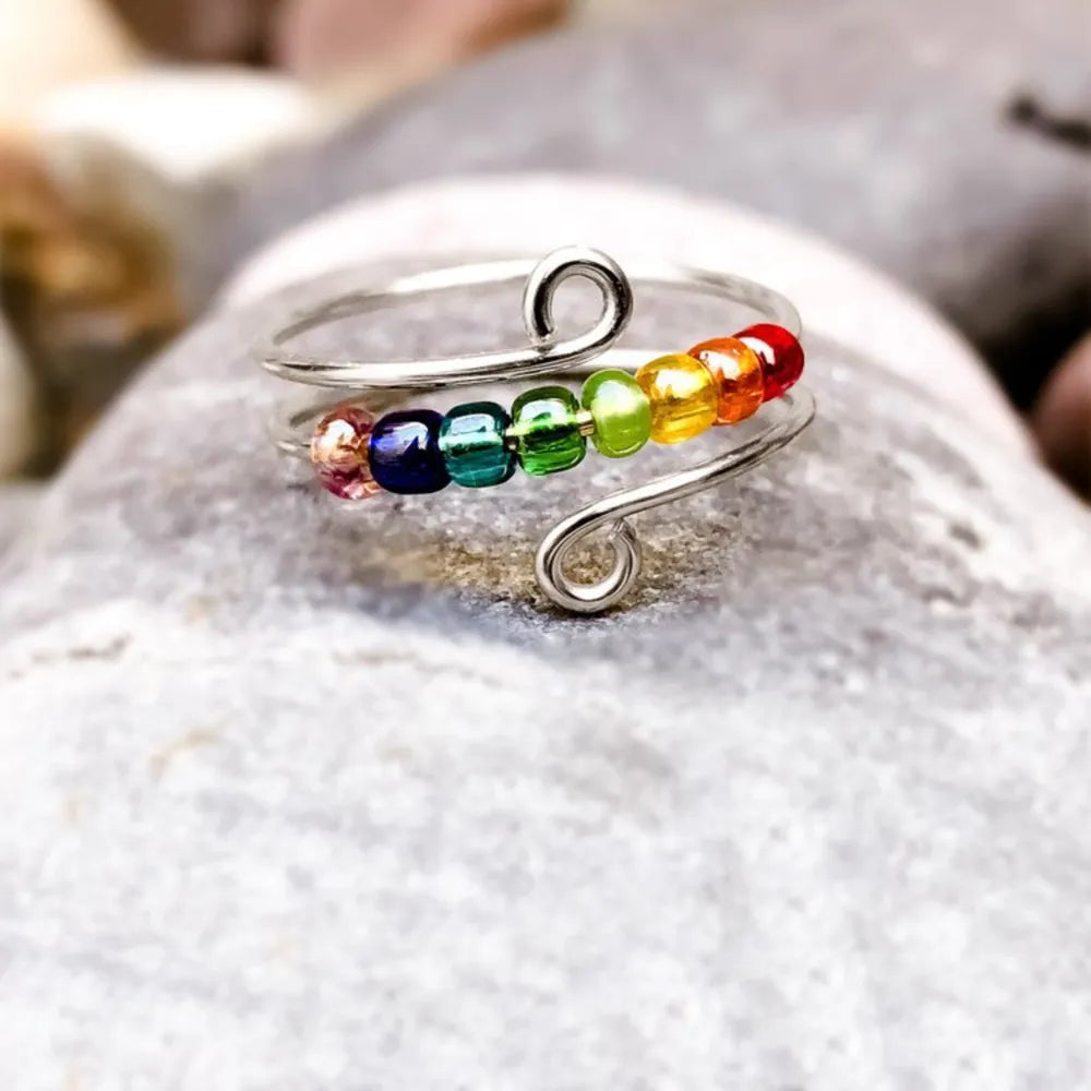 925 Sterling Silver Bead Wrap Ring for women