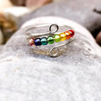 925 Sterling Silver Bead Wrap Ring for women