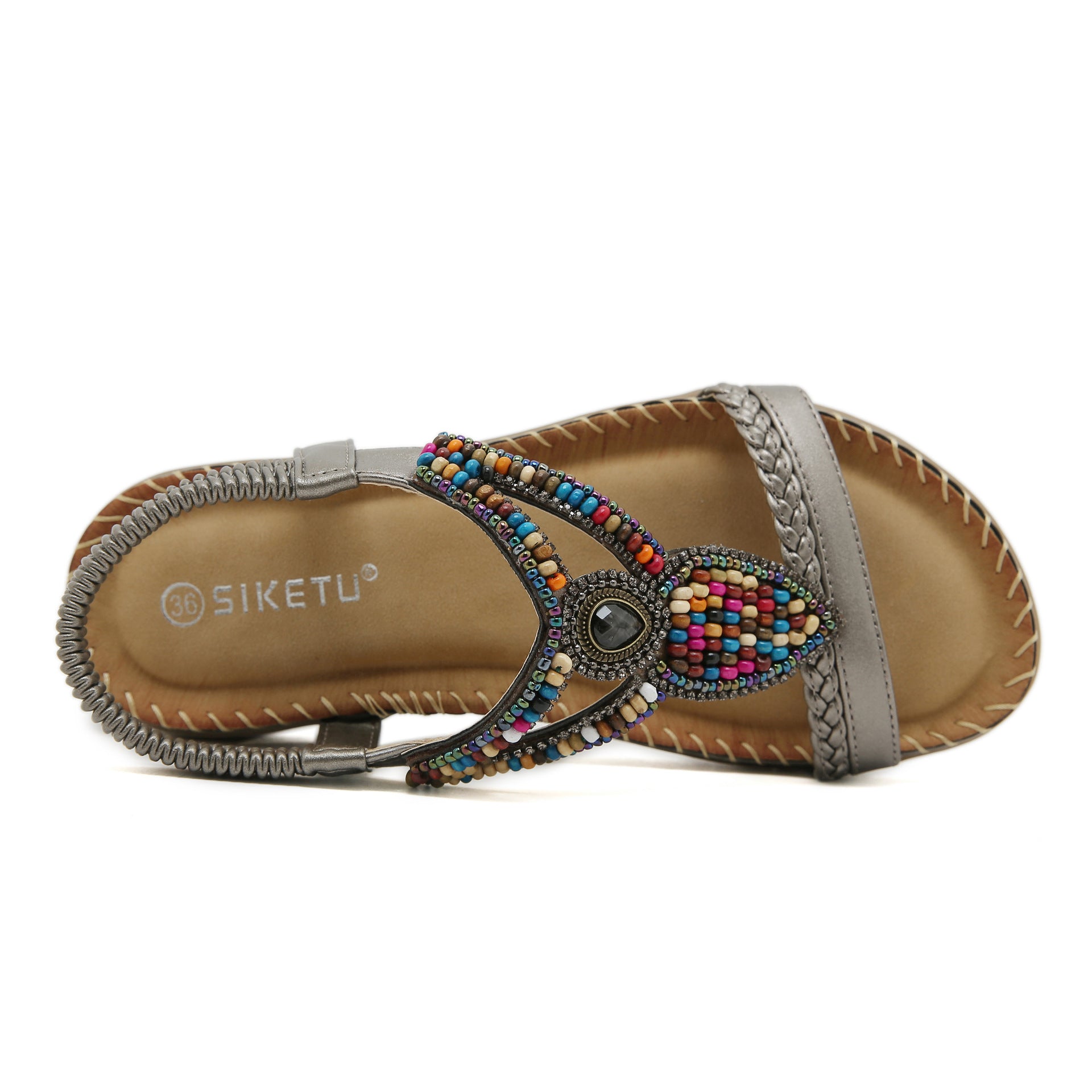 Sandals Bohemian rhinestone comfortable round head plus size