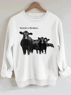 Cowboy and letter printed long sleeved sweatshirt