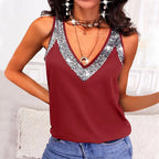 Women's V-Neck Wide Strap Tank