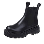 Fashion Women's Chelsea Boots Spring Autumn Waterproof Non-slip Platform Ankle Boots Women Slip on Thick Sole Booties
