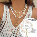 Ocean Wind Shell Turquoise Multi layer Necklace Beach Sea Star Bead Necklace Accessories Female