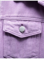 Women's Button Down Raw Hem Sleeveless Denim Jacket Vest