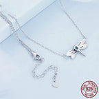 Women's Colorful Delicate Dragonfly Necklace for Women Sterling Silver