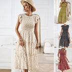 Women's Boho Farmhouse Elegant Floral Dress