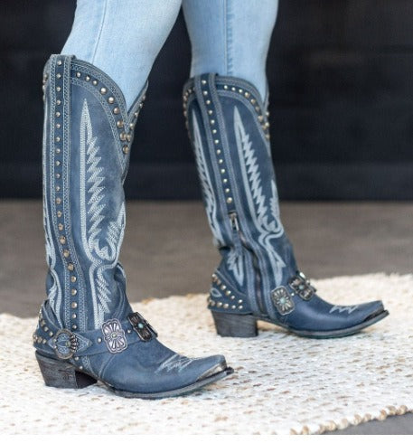 New Western Style Women's Competitive Denim Oversized Boots