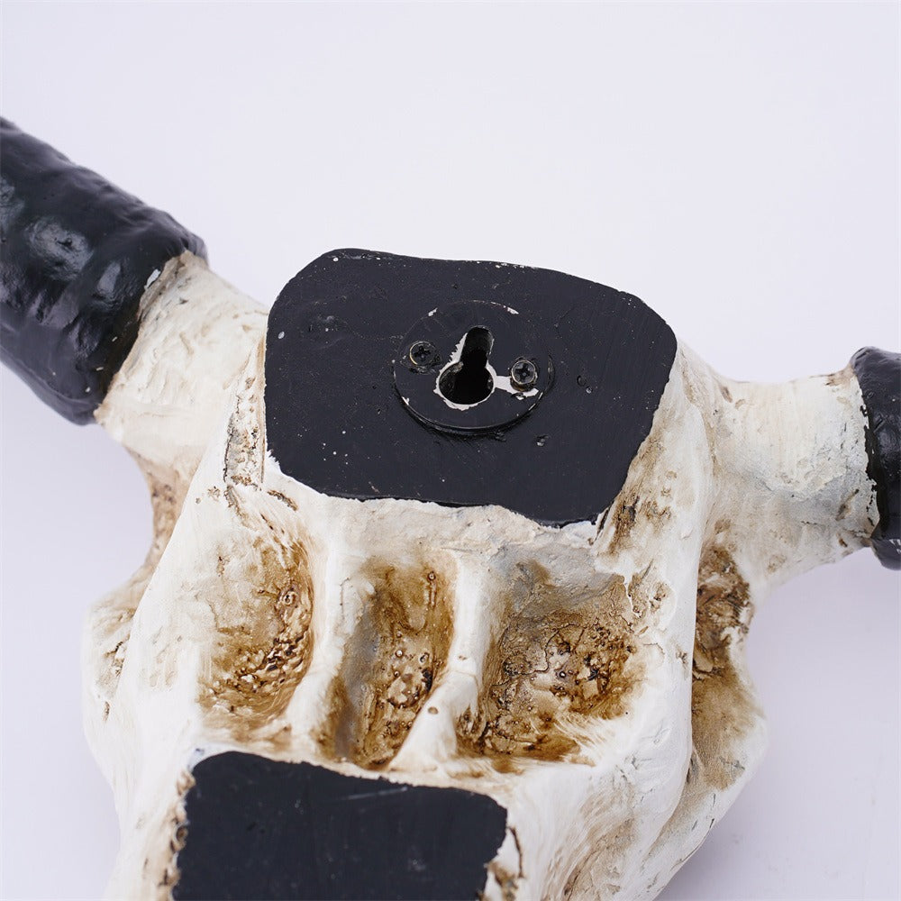 Medium size cow horn wall mounted three-dimensional bone plaque