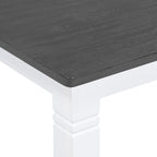 6-Piece Wood Dining Table Set Kitchen Table Set with Upholstered Bench and 4 Dining Chairs, Farmhouse Style Gray+White