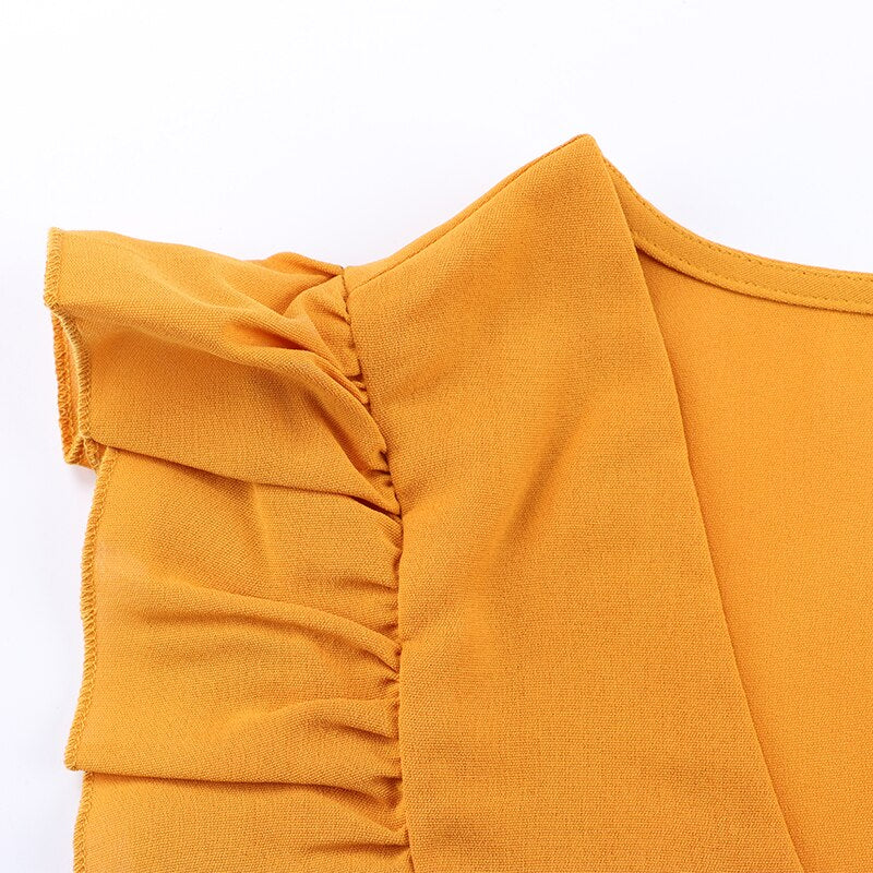 Ruffle Off The Shoulder High Waist Summer Dress
