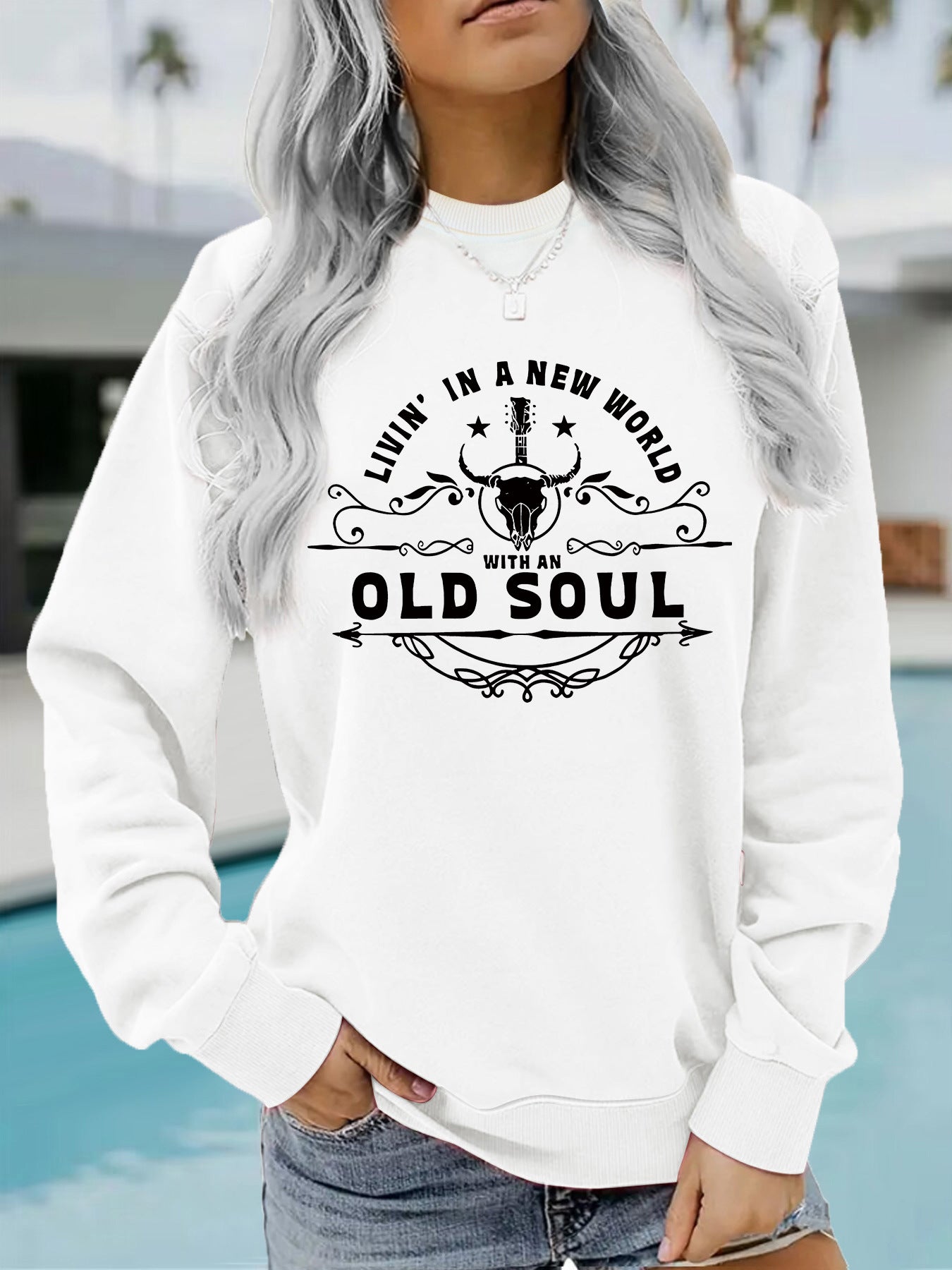 Western Country Music Pattern Printed Hoodie Sweatshirt