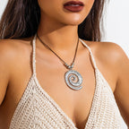 Conch symbol vacation beach ornament Bohemian starfish pendant exaggerated ocean style mermaid necklace