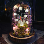Handmade Mushroom Lamp with Preserved Flowers – Nightlight, Ready-Made Handcrafted item, no returns or exchanges