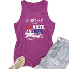 Patriotic printed women's vest