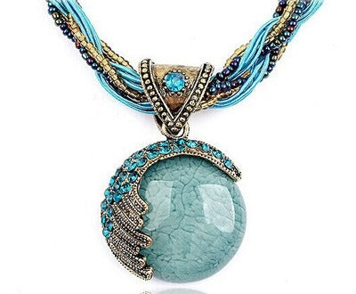 Bohemian Turquoise Handwoven Necklace