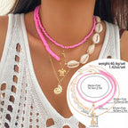 Ocean Wind Shell Turquoise Multi layer Necklace Beach Sea Star Bead Necklace Accessories Female
