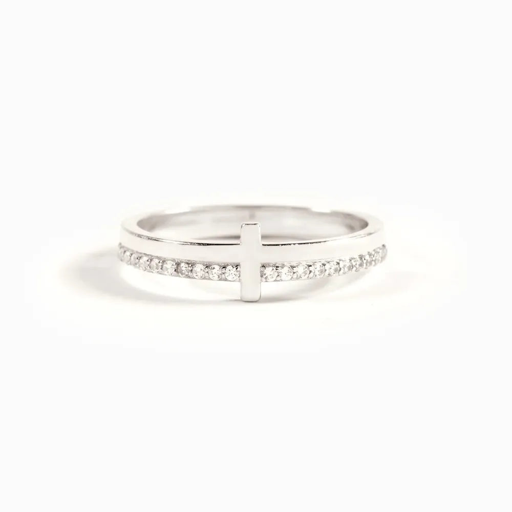 925 Sterling Silver Cross Ring for women