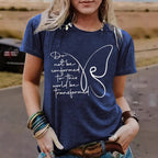 Women's Butterfly round neck short sleeved  T-shirt